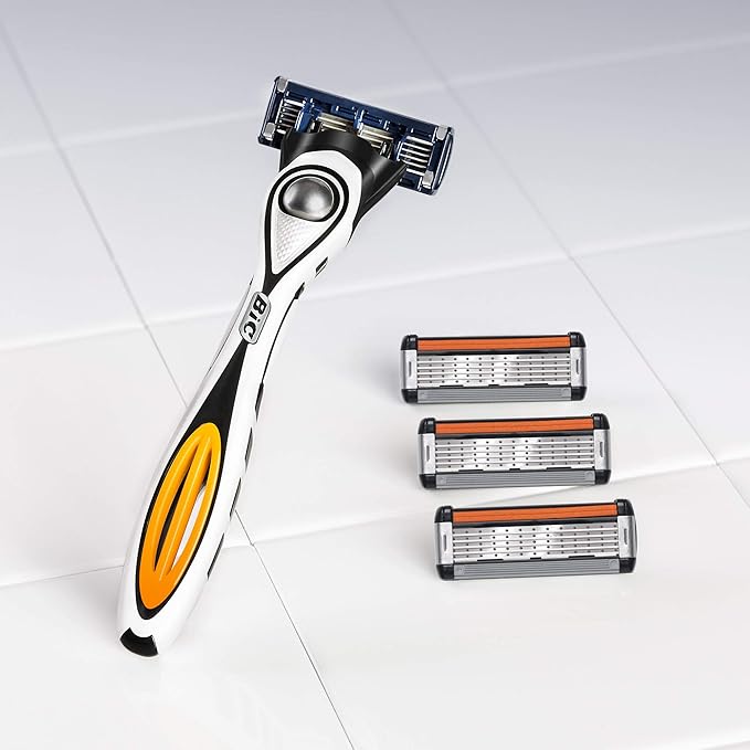 BIC Flex 5 Hybrid Men's 5-Blade Disposable Razor, 1 Handle and 4 Cartridges, 2 Count (Pack of 2)