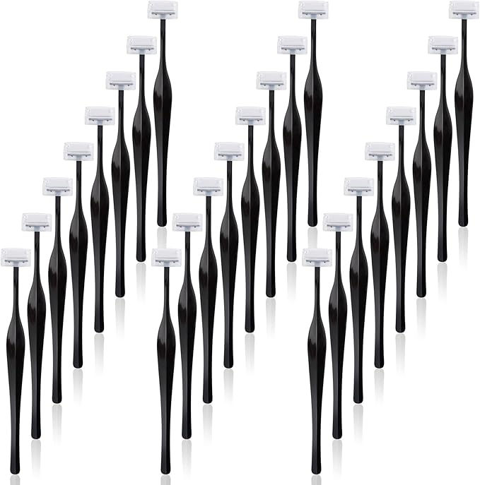 ANCIRS 24 Pack Eyebrow Trimmer Razors for Women Makeup, Facial T Shape Shaver Tool for Eye Brow, Stainless Steel Eyebrow Trimming Kit for Girls - Black