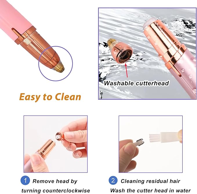 USB Rechargeable Portable Electric Eyebrow Trimmer Pen for Women,Painless Precision Eyebrow Hair Remover, Safe Eyebrow Shaver Razor Tool for face Leg Lip Armpit Hand(Pink)