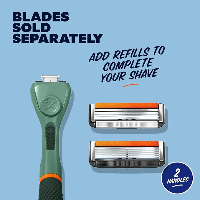 Dollar Shave Club | Razor Handle (2 Pack) Green | Replacement Razor Blade Handles