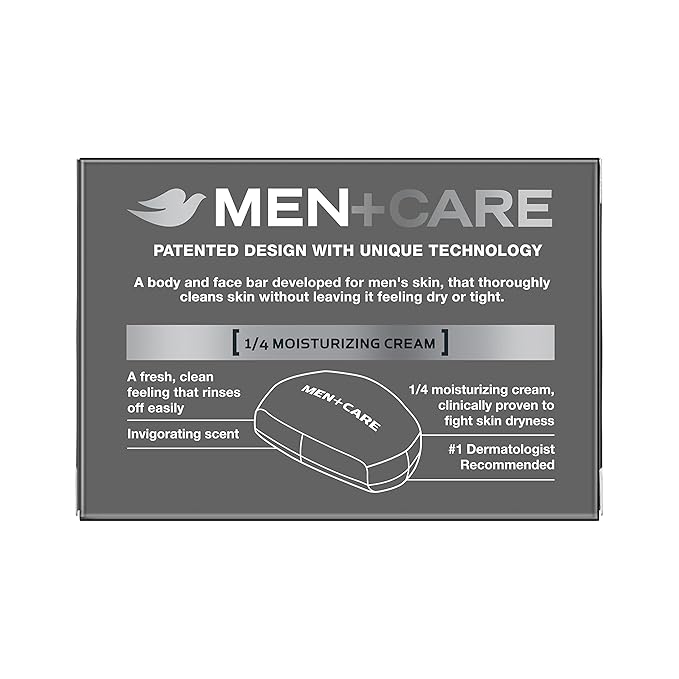 DOVE MEN + CARE 3 in 1 Cleanser for Body, Face, and Shaving to Clean and Hydrate Skin Extra Fresh Body and Facial Cleanser More Moisturizing Than Bar Soap 3.75 oz 6 Bars