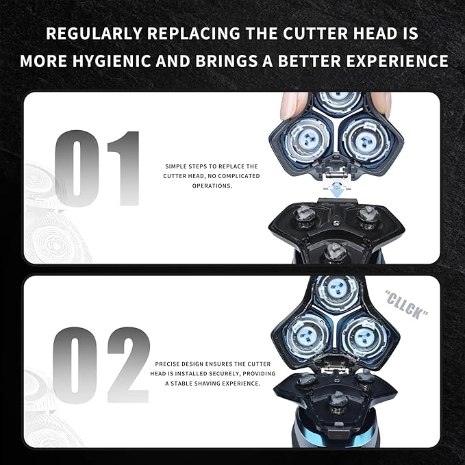 SH71/50 Shaving Heads Compatible with Phili*s Shavers Series S5000 (S5XXX),S7000 (S7XXX) for SH60/70 and SH70/70 (Silver)