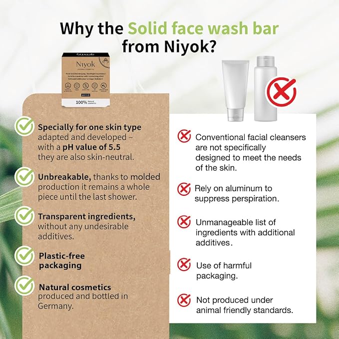 Natural Cosmetics Solid Moisturizing Face Wash Bar, For Normal to Sensitive Skin, Patchouli Scent, 80g