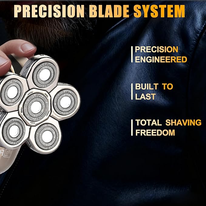 Lnauy 6D Blade Replacement Head, Compatible with Aidallswellup G-672 Hade Razor, 5 in 1 Skinny Electric Razor Blade Spare Part 360° Skull Blade for AW Head shaver for Men, Gunmental
