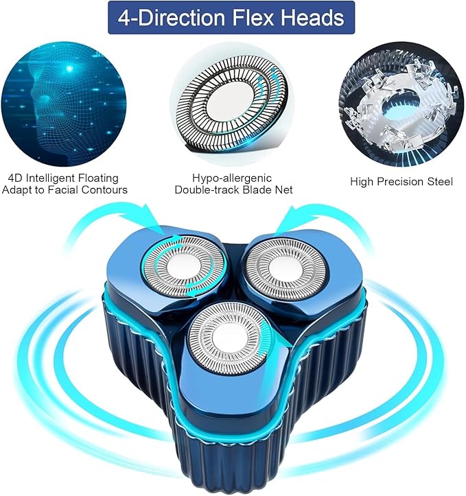 Mini Electric Shaver for Men,Pocket Size Washable Electric Razor,Car and Travel Shavers for Men, Electric Shaver USB Mini Shaver Charging Suitable (Blue)