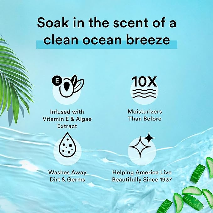 Suave Moisturizing Body Wash, with Ocean Breeze Scent and Vitamin E Extract, No Parabens, No Phtahaltes, 18 Oz, (Pack of 12)