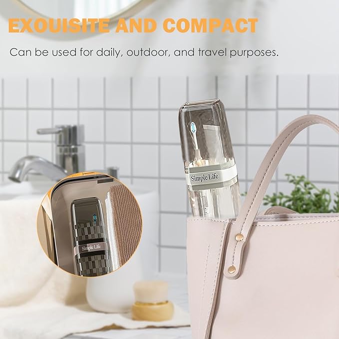 Toothbrush Holder Travel, Covered Toothbrush Case, Portable Travel Toothbrush Holder, Toothbrush Travel Case Carrier for Camping, Bathroom, School, Business Trips (Clear)
