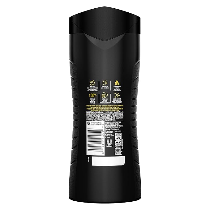 AXE Body Wash 12h Refreshing Scent Excite Crisp Coconut and Black Pepper Men's Body Wash with 100 percent Plant-Based Moisturizers 16 oz