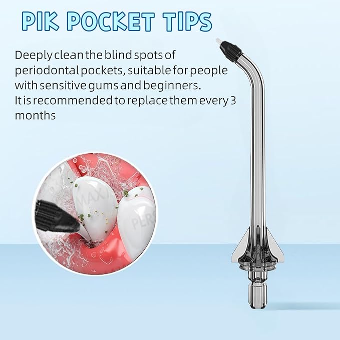Replacement Head for COSLUS Water Flosser, Replacement Periodontal/Pocket Tips Oral Irrigator Jet Tip Only Compatible COSLUS C20 (F5020E), E40 (WFP14), C31 (F5023), C50, and C51 Water Flosser