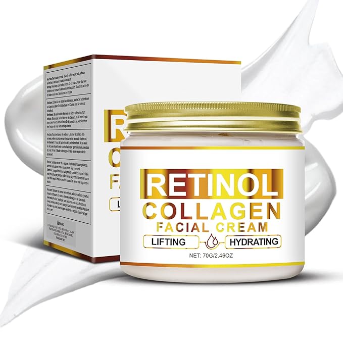 Retinol Collagen Cream, Lift and Firm Skin, Fade Fine Lines, Men's and Women's Day and Night Face Anti-Wrinkle Moisturizer Cream，Suitable for All Skin Types，2.46 OZ