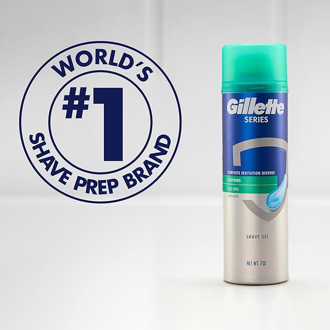 Gillette Series 3X Action Shave Gel, Sensitive Twin Pack, 7 Oz (Pack of 2)