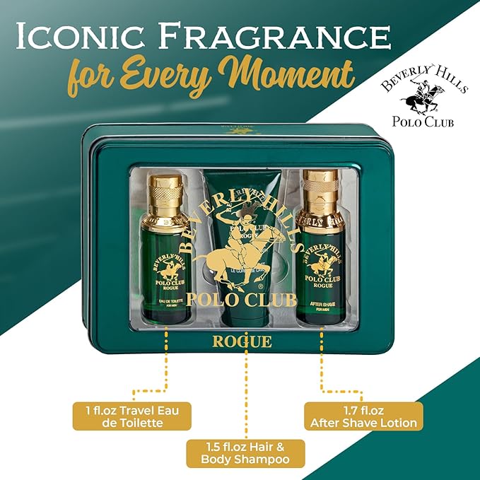 Beverly Hills Polo Club Rogue For Men Eau de Toilette Spray - Fresh Woody Fragrance - 105 ML