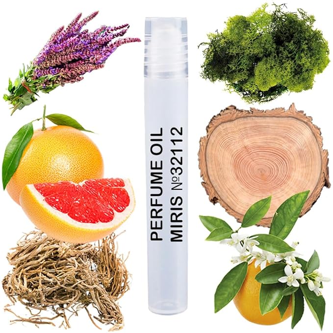 MIRIS No. 32112, Inspired by Grey Vetiver, Long-Lasting Perfume Oil for Men Roll-On, Rollerball 0.34 Fl Oz / 10 ml
