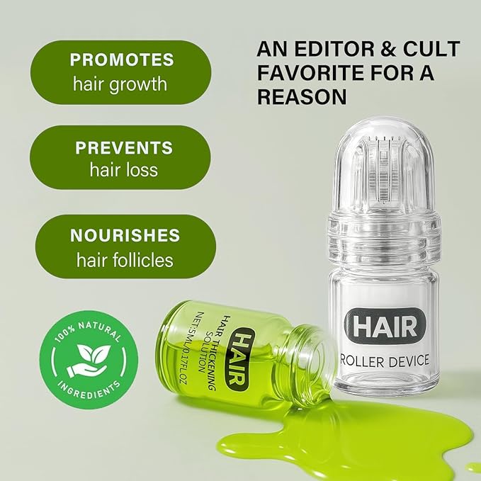 Hair Regrowth System, Hair Growth Treatment for Fuller & Thicker Looking Hair, Hair Growth Serum Infused with Ginseng & Ginger Extract, Hair Thickening Solution, Helps Prevent Hair Loss