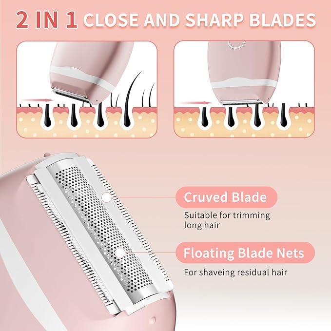 Upgrade Women Electric Shaver,Painless Face Shaver/Razor,Wet and Dry Use Portable Mini Electric Razor,Gentle and Quick for Face,Legs,Underarms and Bikini Line