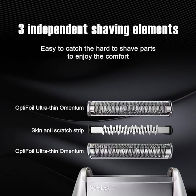2Pack Series 7 Replacement Head for Braun Series 7 Foil Shaver Replacement Heads Compatible with 70s Replacement Compatible with Series 7 Shavers 70s 720,750CC, 760CC,790CC,9565 Foil Shaver