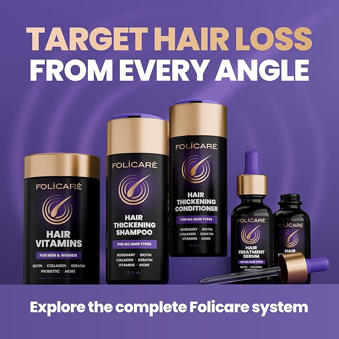 Thickening Hair Growth Shampoo For Women & Men, Biotin Shampoo, Intensive Repair for Thinning Damaged & Frizzy Hair, Split End Care, Sulfate & Paraben Free
