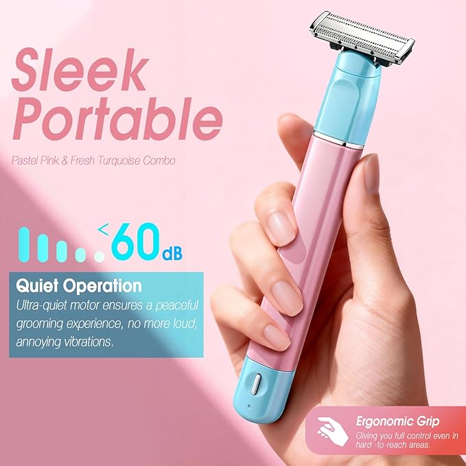 DSP 5-in-1 Electric Razor for Women, Electric Shaver & Trimmer for Women with 4 Combs,Type-C Fast Charge, Cordless Ladies Grooming Kit for Legs, Underarms, Bikini Line, Arms & Eyebrows