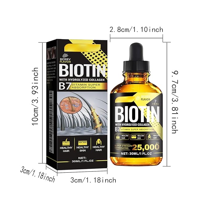 30ml Biotin & Collagen Hair Growth Oil - Scalp Treatment for Hair Loss, Anti Hair Loss Serum with Rosemary Oil & Vitamin E for Thinning Hair, Men & Women