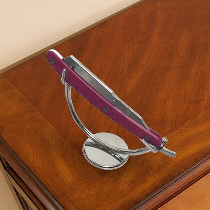 Straight Razor Stand Curved Stand Rack Shaving Stand Razor Holder Polished Finishing for Most Standard Sized Straight Organizer