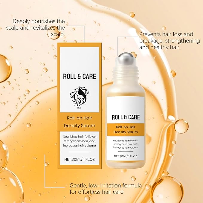 30mL Roll-On Hair Density Serum For Thinning Hair – Anti Hair Loss Treatment With Biotin & Rosemary Oil To Strengthen Roots And Revitalize Scalp