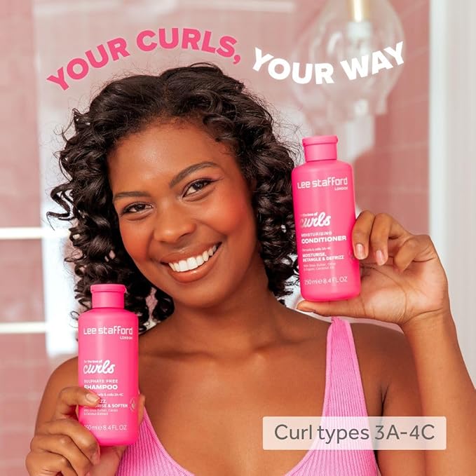 Lee Stafford Wavy, Curly, & Coily Shampoo | For The Love of Curls - Daily Cleanser for 2A to 4C Hair, Anti Frizz, Moisturising, Adds High Gloss Shine to Smooth Defined Curls, Lightweight, 16.9 Fl Oz