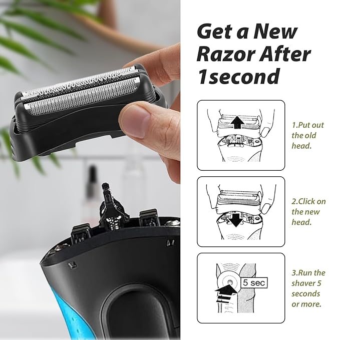 2Pack 21B Series 3Shaving Replacement Head, Foil & Cutter Razor Head Suitable for All S3 Shaver Replacement Heads, Compatible with 3040s 300s, 310s, 320s, 3050cc 360s 370cc-4, 3090cc Etc.