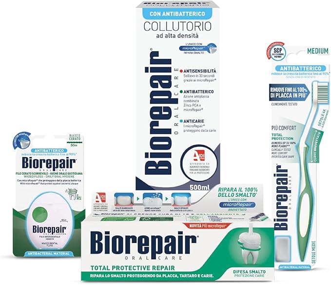 Biorepair:"Total Protective Repair" Toothpaste with microRepair * 2.5 Fluid Ounce (75ml) Tube * [ Italian Import ]