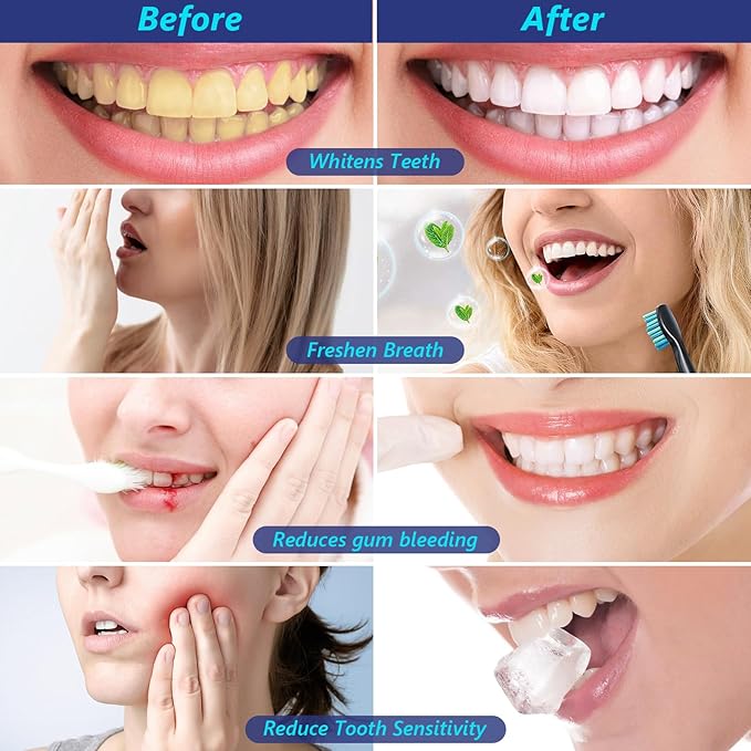7.5% Nano Hydroxyapatite Toothpaste,6 Pack Fresh Breath Whitening Toothpaste for Remineralizing Enamel & Sensitive Relief,Antiplaque,Natural Peppermint,Fluoride-Free