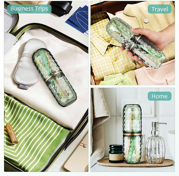 Didiseaon Travel Toothbrush Case Portable Tooth Brush Cup Toothbrush Holder with Cover for Traveling/Camping/School/Home or Daily Uses