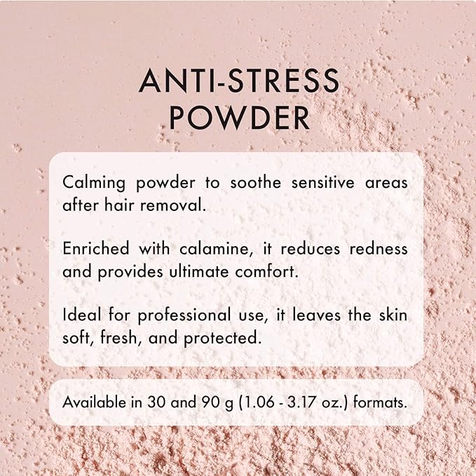 Italwax Help Line Anti-Stress Powder 3.17 oz (90g) – Calamine Soothing Formula – Reduces Redness After Waxing – Protects and Calms Sensitive Skin – for Professional and Home Use