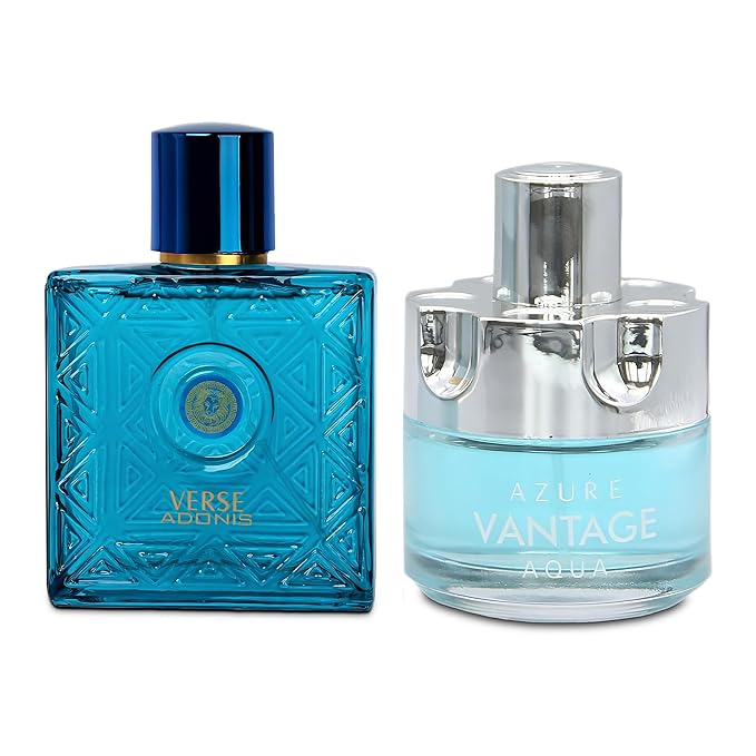 Verse Adonis&Azure Aqua Combo Men Cologne 3.4 Fl. Oz Men's Perfume Refreshing Combination of Woody Floral & Fruity Scents Eau De Parfum for Men Lasts All Day Best Gift for Any Occasion