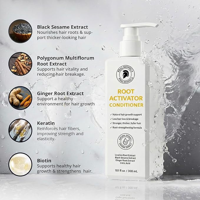 Root Activator Conditioner for Men - Natural Hair Growth Conditioner for Hair Loss and Thinning Hair - Hair Loss RegrowthTreatments for Women Men (10.1 Fl Oz (Pack of 1))