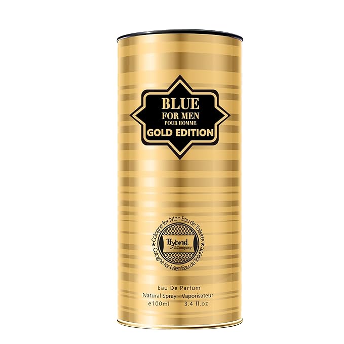 Hybrid & Company Blue For Men Gold Edition For Men Eau De Parfum Vaporisateur Natural Spray 3.4 Fl Oz
