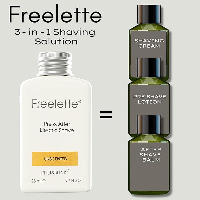 Pre Electric Shave After Shave Lotion Cream - Best For Close Shave - Smooth Irritation Free Shaving - Shooting and Moisturising Balm Freelette. Pherolink. 3.76 Ounce. UNSCENTED