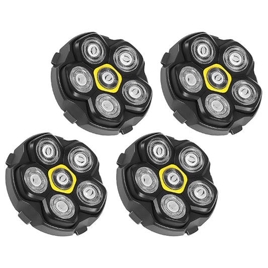 Magnetic 6D Shaver Replacement Heads – Universal Compatible with Kensen,DOAO,NIWUIO,Ufree,Solimpia & Most Most 6D Magnetic Electric Shavers for Bald Men & Face Shaving (4-Pack)