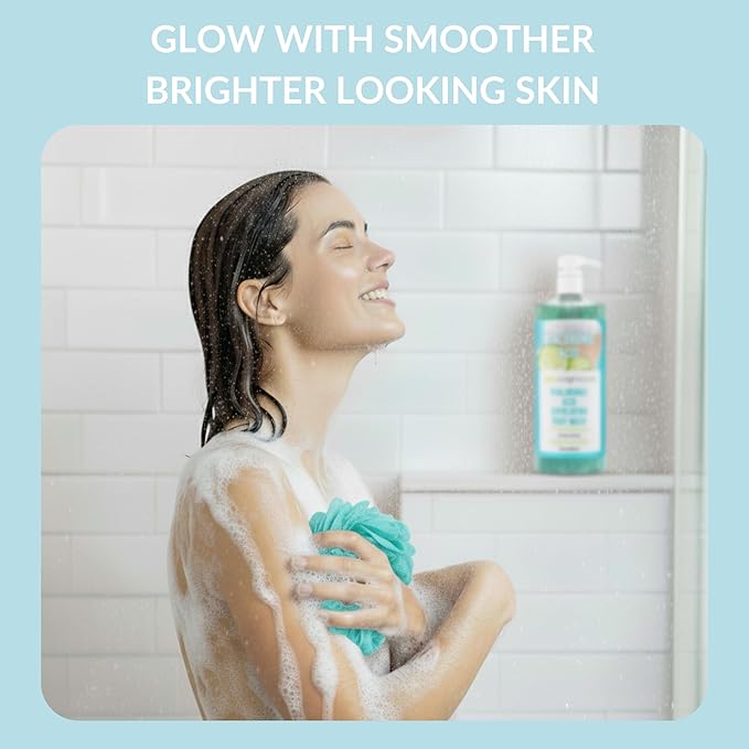 SpaScriptions Exfoliating Sea Salt Body Wash with Hyaluronic Acid - 32 fl oz Moisturizing Body Scrub for Soft Glowing Skin, Gentle Natural Daily Cleanser, PH Balanced, Scented, Paraben Free