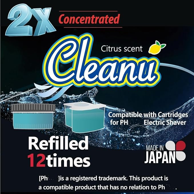 Cleanu – Automatic Shaver Cleaning Solution – 1L Refill for 12 Cleaning Cycles – Made in Japan
