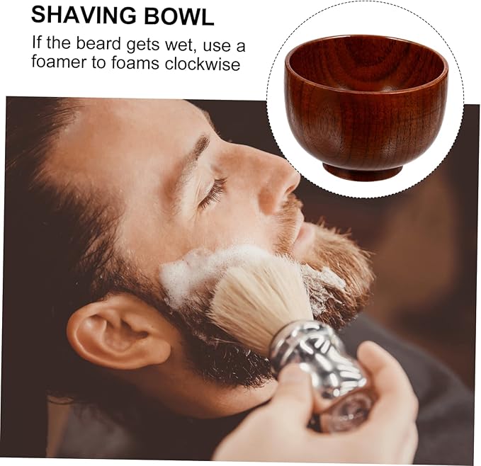 Elegant Wooden Shaving Soap Bowl Men's Shaving Soap Cup Smooth Shave Mug