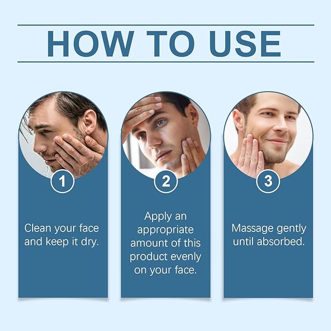 Men's Facial Moisturizer, Nourishing and Hydrating, with Aloe Vera Extract, Hyaluronic Acid - Day and Night - Facial Skincare - 1.76 oz (Grayish Blue)