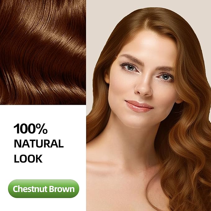 Hair Dye Shampoo 3 in 1 for Gray Hair Coverage, Herbal Ingredients Natural Shampoo Hair Dye for Women & Men/Ammonia-Free 520ml(Chestnut Brown