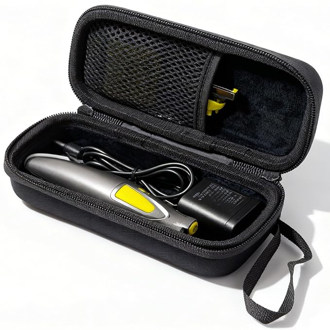 LinMei Hard Travel Case for Electric Trimmers & Shavers - Protective Organizer Compatible with QP27XX, QP28XX and QP6XXX - EVA Shell with Accessory Pocket - Black (Case Only)