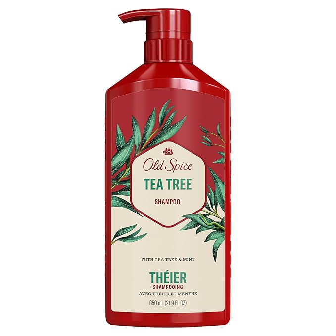 Old Spice Tea Tree Shampoo for Men, Healthier, Fuller, More Moisturized Looking Hair, 21.9 Fl Oz Each, Twin Pack