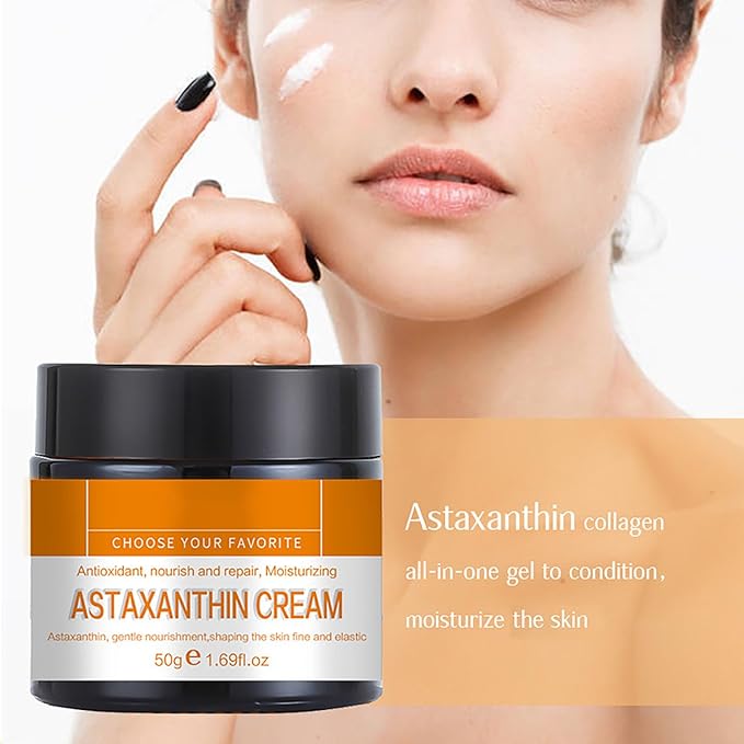 Astaxanthin Face Cream, Anti-Aging Face Moisturizer to Reduce Wrinkles & Fine Lines, Daily Repair Facial Moisturizing Cream for Women and Men Antioxidant and Nourish, All Skin Types 1.69 Fl Oz