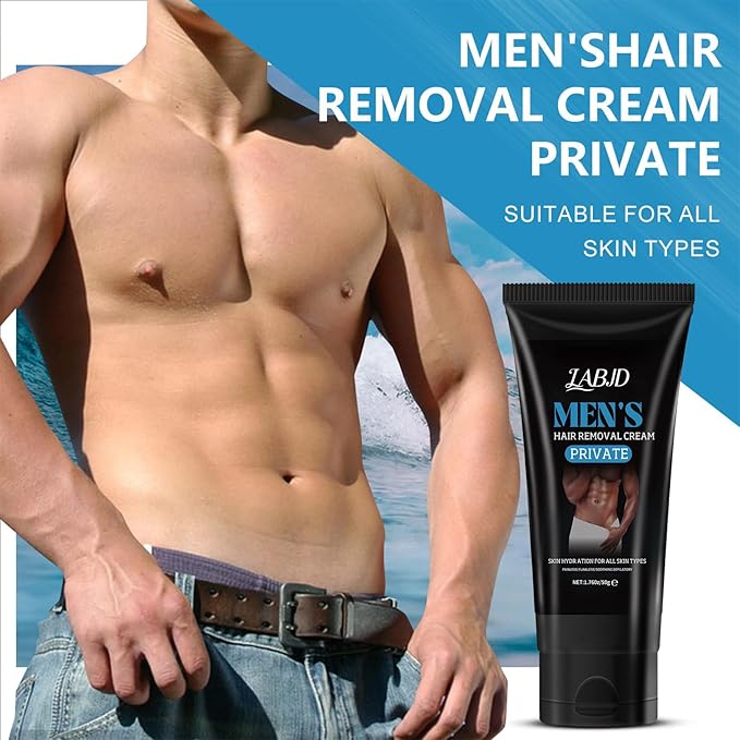 2 Pcs Hair Removal Cream for Men, Intimate Hair Removal Cream for Men Painless Depilatory for Unwanted Male Hair In Private Area, Suitable for All Skin Types