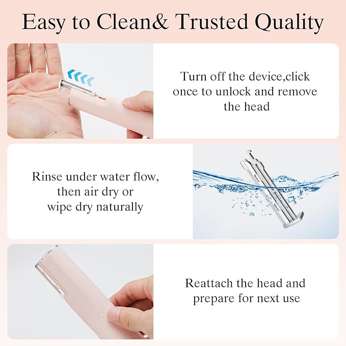 Dermaplane Razor for Women Face with 6 Refill Blades Dermaplaning Tool for Face to Remove Facial Hair & Peach Fuzz Sonic Dermaplaning Tool for Women Facial Hair Shaver LED Light Eyebrow Trimmer Razor