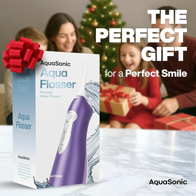 AquaSonic Water Flosser - Cordless Rechargeable Water Flossers for Teeth Cleaning - Waterproof Aqua Flosser, Portable Oral Irrigator for Dental Cleaning with 5 Jet Tips – Braces Home Travel