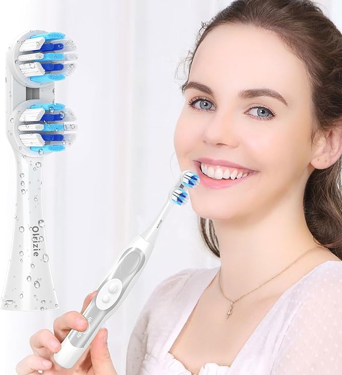 Replacement Toothbrush Heads Compatible with Spinbrush Pro Clean, Deep Cleaning Electric Toothbrush Heads Brush with Dual-Head Design & Medium Bristles 8-Pack