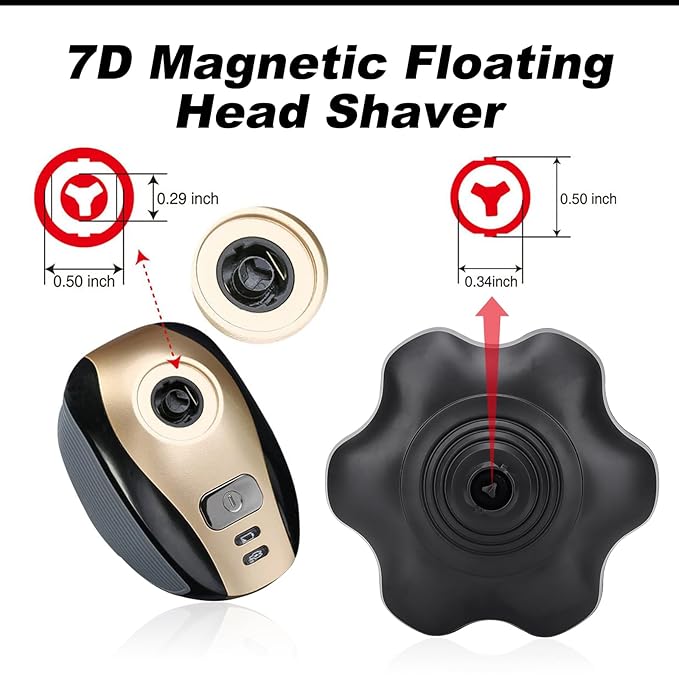 7 Blades Head Shaver Replacement Heads - Magnetic Shaver Replacement Heads - Universal Replacement Heads 2pcs
