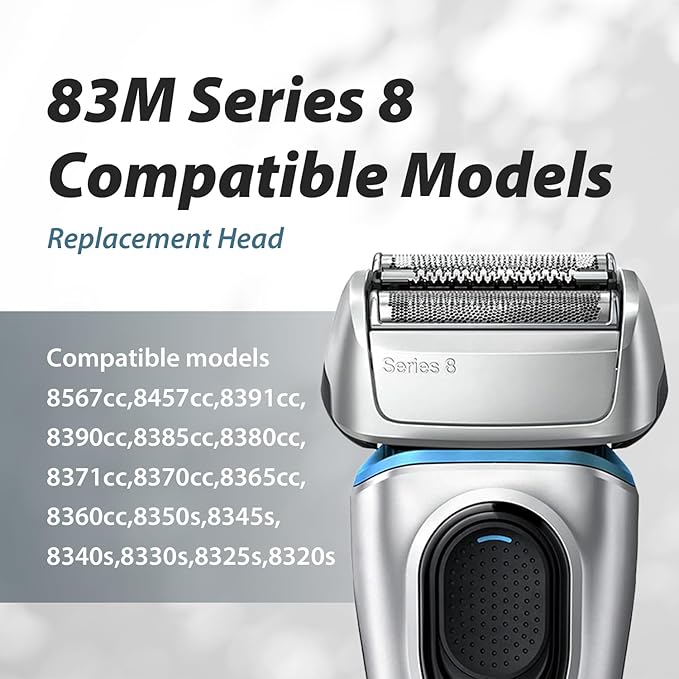 83M Electric Replacement Shaver Head Compatible with Series 8 Shaving Razor Head, Suitable for 8 Series Models 8370cc, 8340s, 8350s ets.